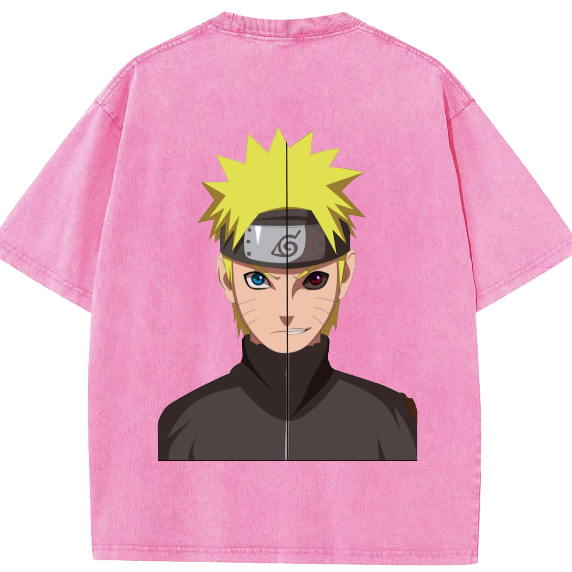 （画像用） NARUTO -ナルト- うずまき ナルト Uzumaki Naruto 綿100% ヴィンテージ風 半袖Tシャツ（背面プリント）